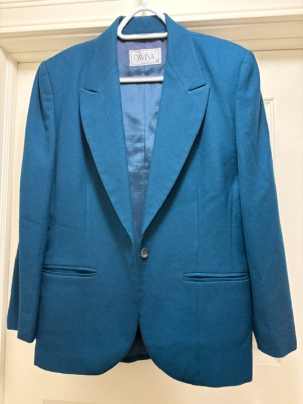 TEAL WOOL JACKET AND SKIRT SUIT
